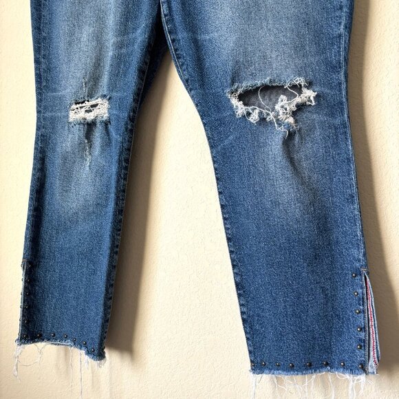 Torrid 18R Straight Classic Denim High-Rise Studded Jeans - Picture 8 of 13